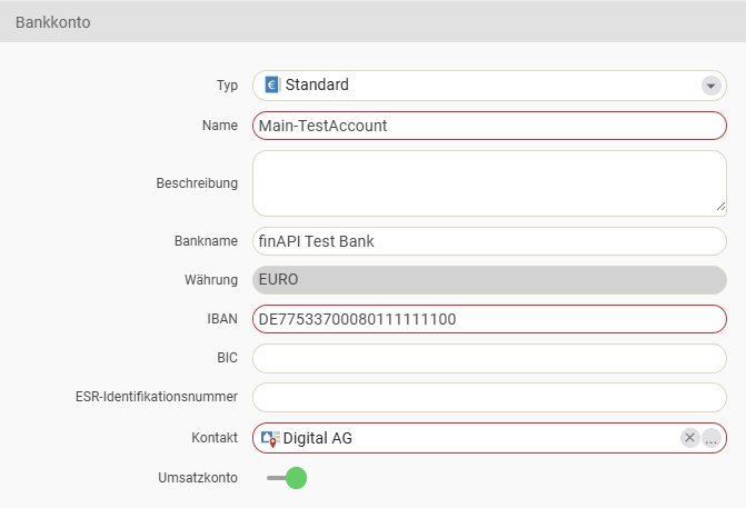 Onlinebanking-Bankkonto mit einem vorhandenen lokalen Bankkonto verknüpfen
