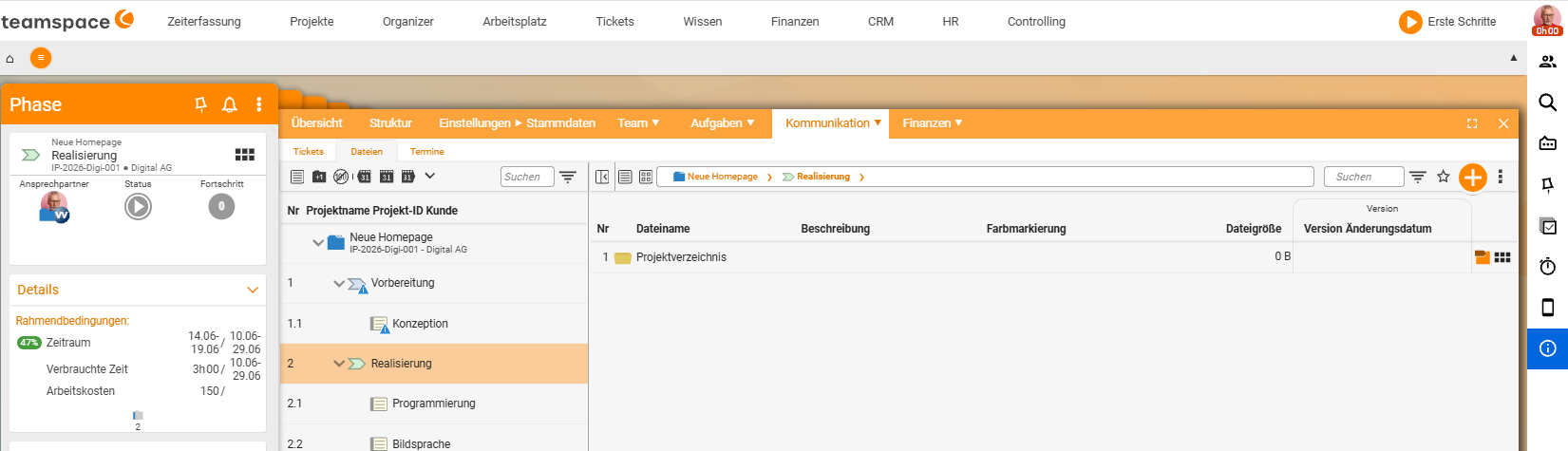 Reiter „Dateien