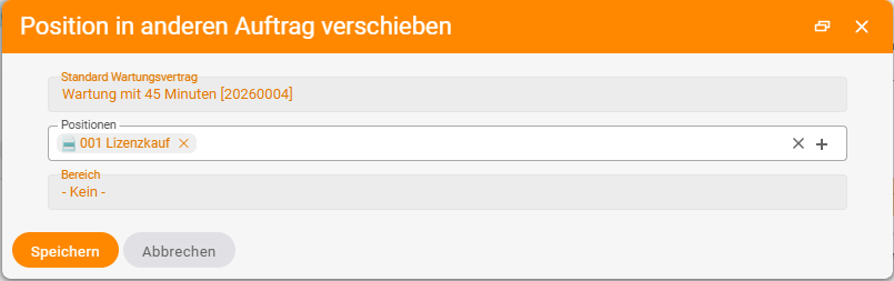 Dialog „Position in anderen Auftrag verschieben